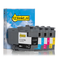 Aanbieding: 123inkt huismerk vervangt Brother LC-3237 zwart + 3 kleuren LC3237BKC LC3237CC LC3237MC LC3237YC 127248